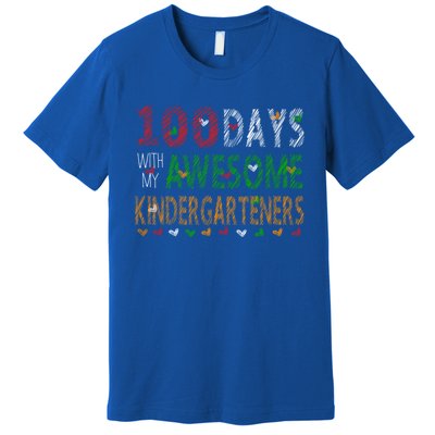 100 Days Of School Gift Teacher Gift Kindergarten Cool Gift Premium T-Shirt