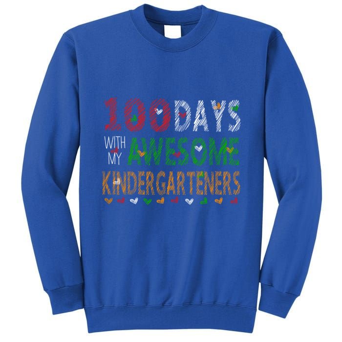 100 Days Of School Gift Teacher Gift Kindergarten Cool Gift Tall Sweatshirt