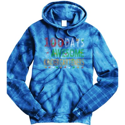 100 Days Of School Gift Teacher Gift Kindergarten Cool Gift Tie Dye Hoodie