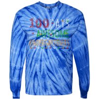 100 Days Of School Gift Teacher Gift Kindergarten Cool Gift Tie-Dye Long Sleeve Shirt