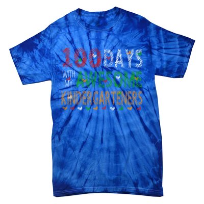 100 Days Of School Gift Teacher Gift Kindergarten Cool Gift Tie-Dye T-Shirt