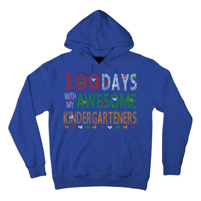 100 Days Of School Gift Teacher Gift Kindergarten Cool Gift Tall Hoodie