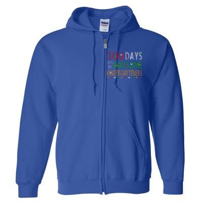 100 Days Of School Gift Teacher Gift Kindergarten Cool Gift Full Zip Hoodie