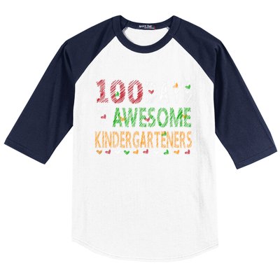 100 Days Of School Gift Teacher Gift Kindergarten Cool Gift Baseball Sleeve Shirt