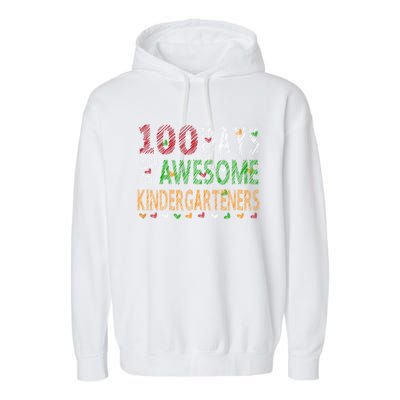 100 Days Of School Gift Teacher Gift Kindergarten Cool Gift Garment-Dyed Fleece Hoodie