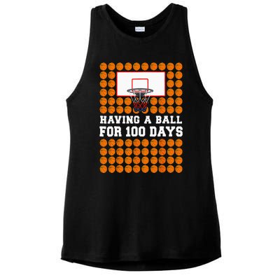 100 Days Of School Basketball 100th Day Balls For Boy Ladies PosiCharge Tri-Blend Wicking Tank