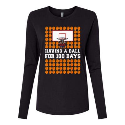 100 Days Of School Basketball 100th Day Balls For Boy Womens Cotton Relaxed Long Sleeve T-Shirt