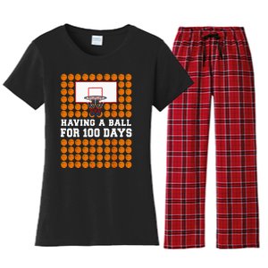 100 Days Of School Basketball 100th Day Balls For Boy Women's Flannel Pajama Set