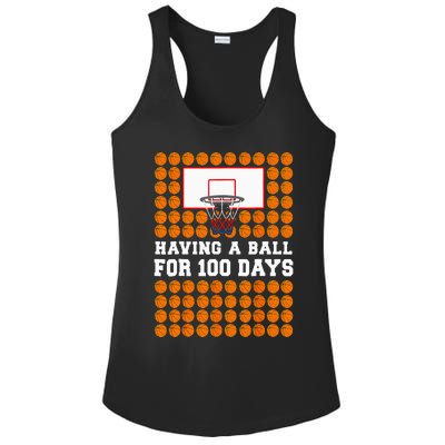 100 Days Of School Basketball 100th Day Balls For Boy Ladies PosiCharge Competitor Racerback Tank