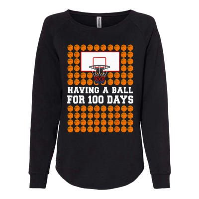 100 Days Of School Basketball 100th Day Balls For Boy Womens California Wash Sweatshirt