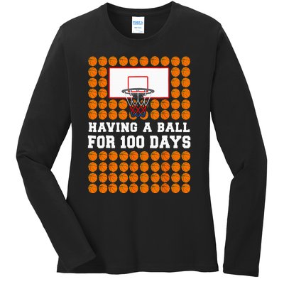 100 Days Of School Basketball 100th Day Balls For Boy Ladies Long Sleeve Shirt