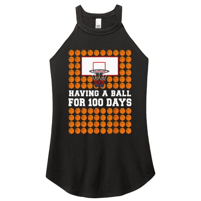 100 Days Of School Basketball 100th Day Balls For Boy Women's Perfect Tri Rocker Tank