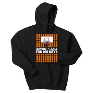 100 Days Of School Basketball 100th Day Balls For Boy Kids Hoodie