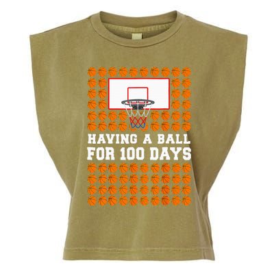 100 Days Of School Basketball 100th Day Balls For Boy Garment-Dyed Women's Muscle Tee