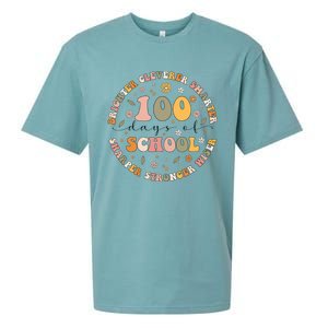 100 Days Of Shool Brighter Cleverer Smarter Sharper Stronger Wiser Sueded Cloud Jersey T-Shirt