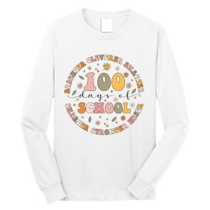 100 Days Of Shool Brighter Cleverer Smarter Sharper Stronger Wiser Long Sleeve Shirt