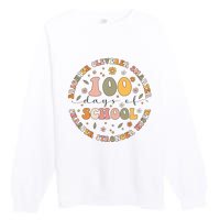 100 Days Of Shool Brighter Cleverer Smarter Sharper Stronger Wiser Premium Crewneck Sweatshirt