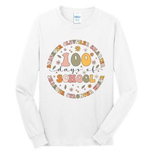 100 Days Of Shool Brighter Cleverer Smarter Sharper Stronger Wiser Tall Long Sleeve T-Shirt