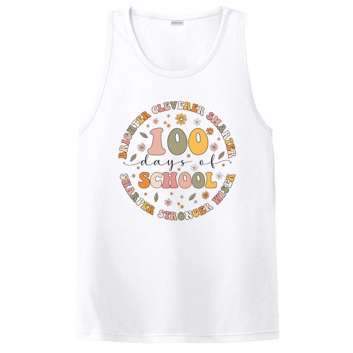 100 Days Of Shool Brighter Cleverer Smarter Sharper Stronger Wiser PosiCharge Competitor Tank