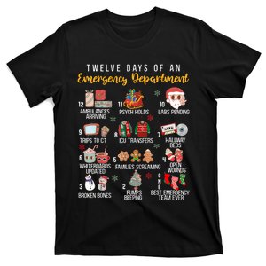 12 Days Of An Emergency Department Er Nurse Christmas T-Shirt