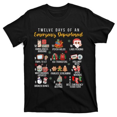 12 Days Of An Emergency Department Er Nurse Christmas T-Shirt