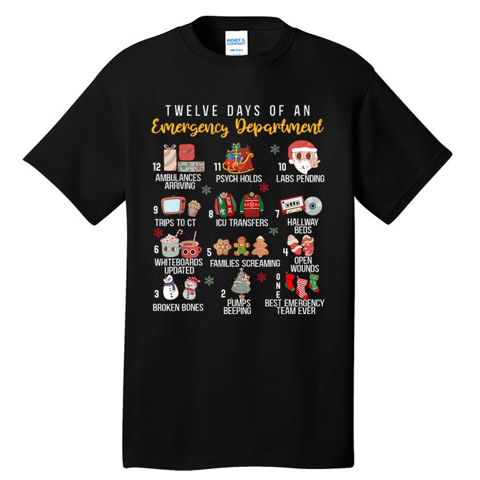 12 Days Of An Emergency Department Er Nurse Christmas Tall T-Shirt