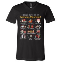 12 Days Of An Emergency Department Er Nurse Christmas V-Neck T-Shirt