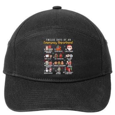 12 Days Of An Emergency Department Er Nurse Christmas 7-Panel Snapback Hat