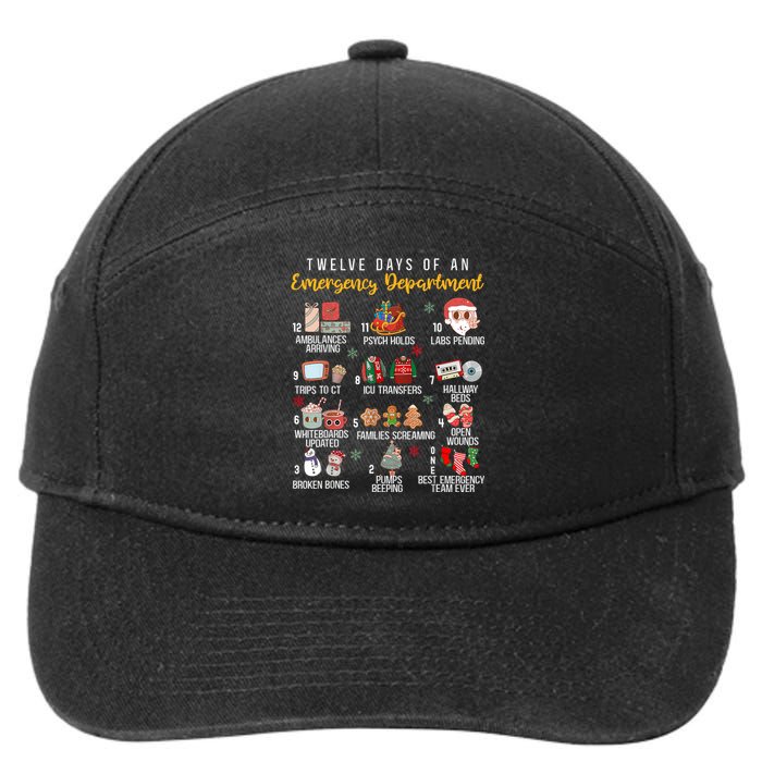 12 Days Of An Emergency Department Er Nurse Christmas 7-Panel Snapback Hat