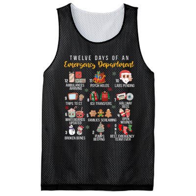 12 Days Of An Emergency Department Er Nurse Christmas Mesh Reversible Basketball Jersey Tank