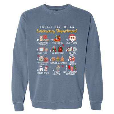 12 Days Of An Emergency Department Er Nurse Christmas Garment-Dyed Sweatshirt