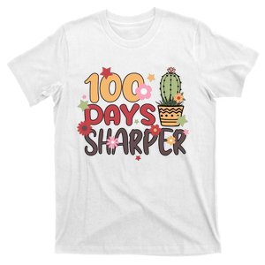 100 Days Of Shool 100 Days Of Sharper Cactus Student T-Shirt