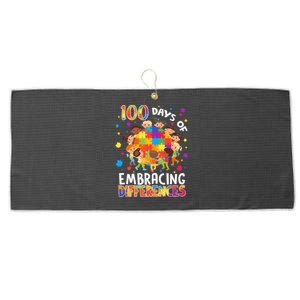 100 Days Of Embracing Differences Autism Awareness Large Microfiber Waffle Golf Towel