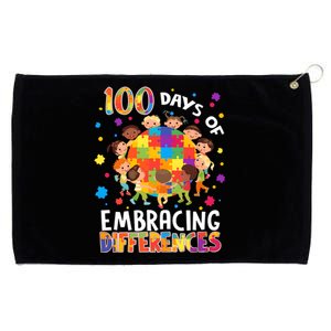 100 Days Of Embracing Differences Autism Awareness Grommeted Golf Towel