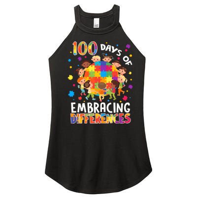 100 Days Of Embracing Differences Autism Awareness Women’s Perfect Tri Rocker Tank