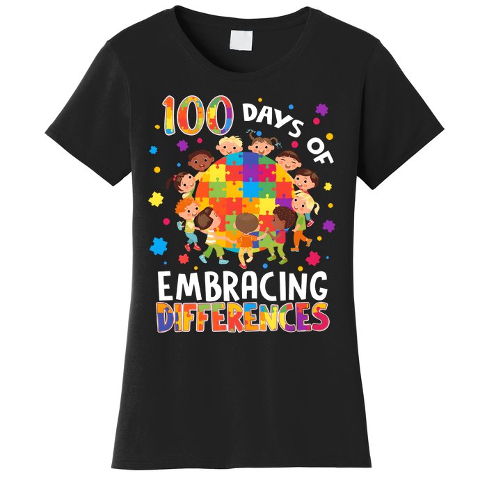 100 Days Of Embracing Differences Autism Awareness Women's T-Shirt