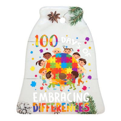 100 Days Of Embracing Differences Autism Awareness Ceramic Bell Ornament