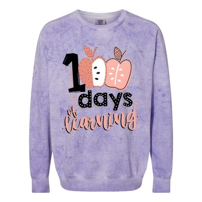 100 Days Of Learning Back To School Colorblast Crewneck Sweatshirt