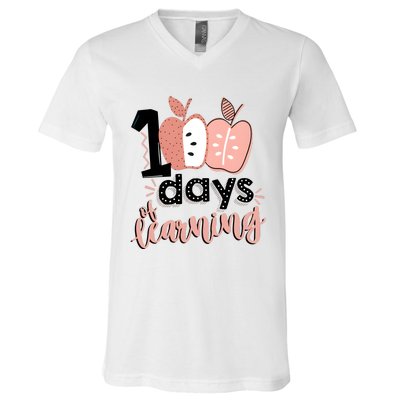 100 Days Of Learning Back To School V-Neck T-Shirt