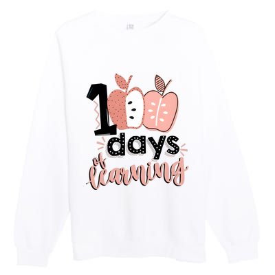 100 Days Of Learning Back To School Premium Crewneck Sweatshirt