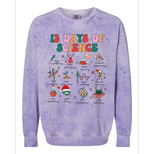 12 Days Of Science Scientist Teacher Christmas Science Xmas Colorblast Crewneck Sweatshirt