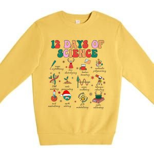 12 Days Of Science Scientist Teacher Christmas Science Xmas Premium Crewneck Sweatshirt