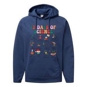 12 Days Of Science Scientist Teacher Christmas Science Xmas Performance Fleece Hoodie