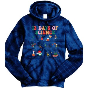 12 Days Of Science Scientist Teacher Christmas Science Xmas Tie Dye Hoodie