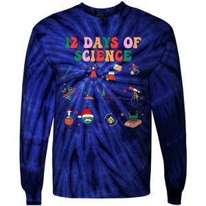 12 Days Of Science Scientist Teacher Christmas Science Xmas Tie-Dye Long Sleeve Shirt