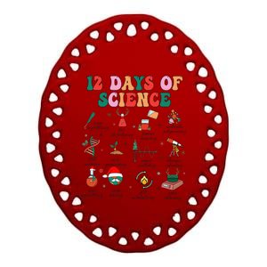 12 Days Of Science Scientist Teacher Christmas Science Xmas Ceramic Oval Ornament