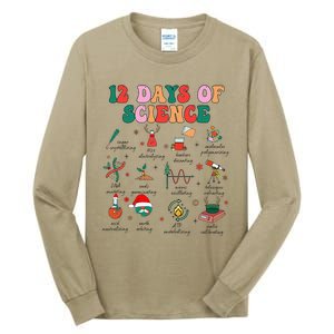 12 Days Of Science Scientist Teacher Christmas Science Xmas Tall Long Sleeve T-Shirt