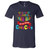 100 Days Of School Got Me Feeling Cray Cray V-Neck T-Shirt