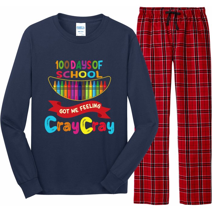 100 Days Of School Got Me Feeling Cray Cray Long Sleeve Pajama Set