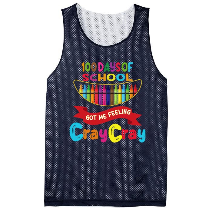 100 Days Of School Got Me Feeling Cray Cray Mesh Reversible Basketball Jersey Tank